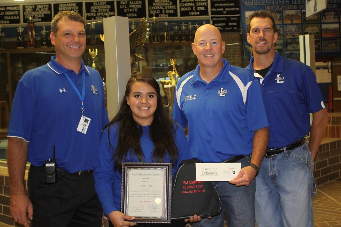 Lindale High School senior honored for citizenship to community, school