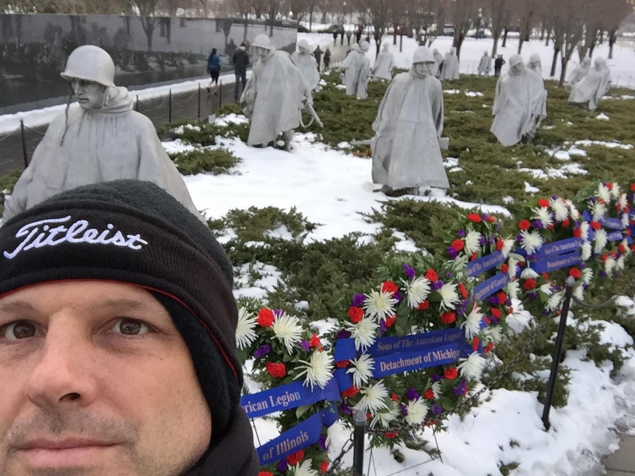 Principal Casey Neal  visits the Korean War Memorial while in D.C. this week.
