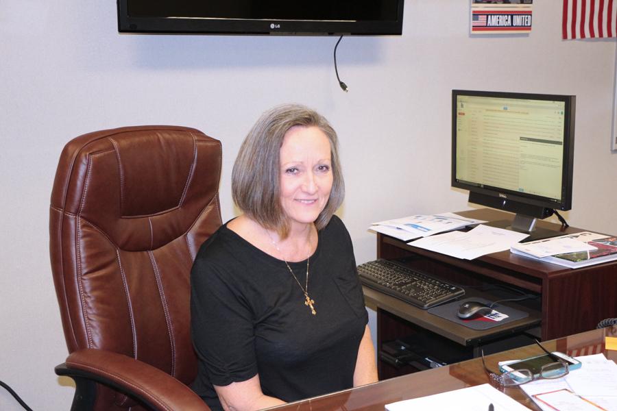Valerie Payne works in her new office as high school principal for LHS.