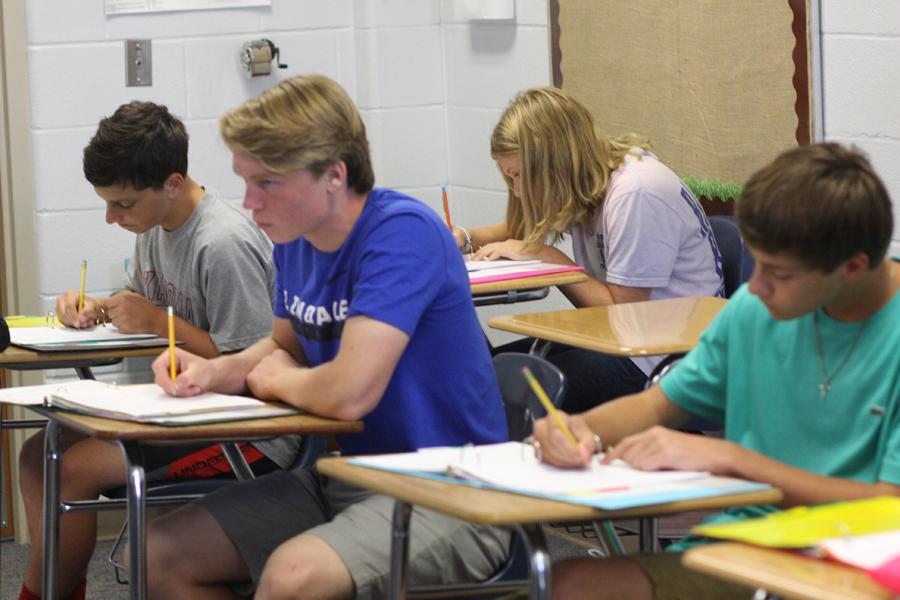 Freshman students already to work in the new school year.