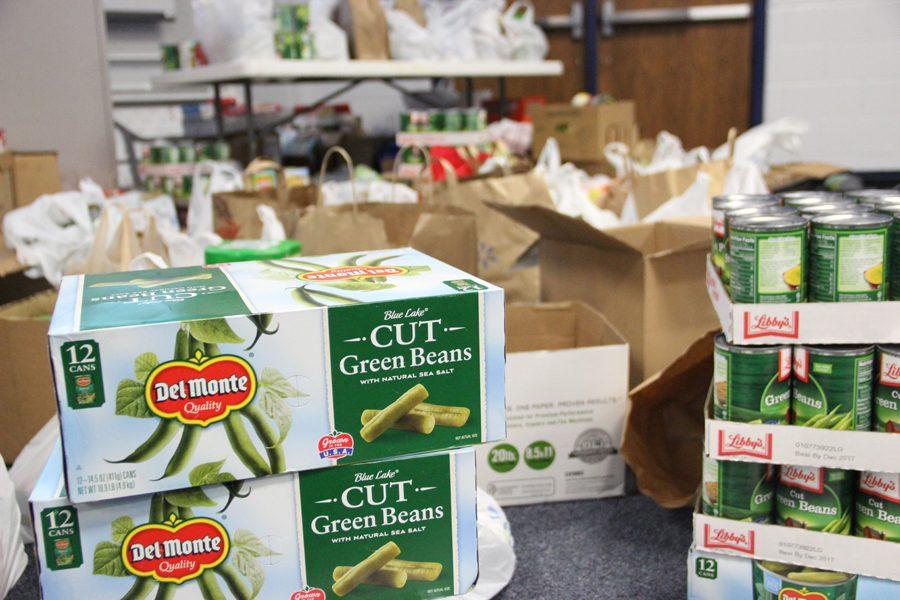 Canned goods in the lecture hall. Last year, the Lindale Student Council donated a plethora of canned goods to those in need. The canned food drive begins this week.