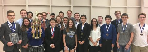 Students pose together for a picture after spending the day competing in UIL academic events.