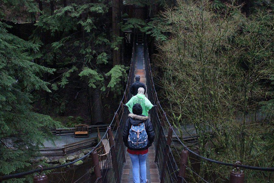 Kaylee Rodriquez and family backpack through Capilano park. Rodriquez experienced the Canadian landscape and views alongside her family.