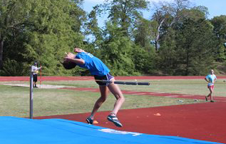 Amber Walker high-jumps during practice. Walker is a UIL state medalist and qualified to the Texas 