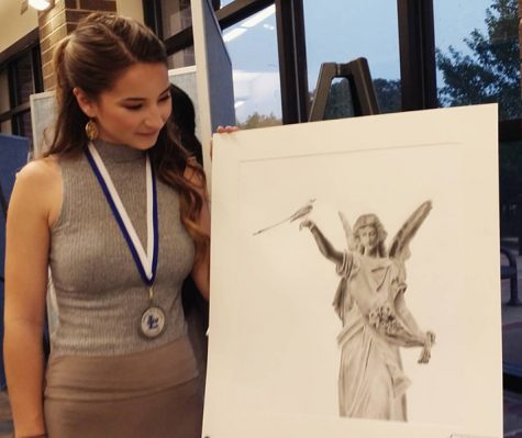 Senior Teaches Art Class
