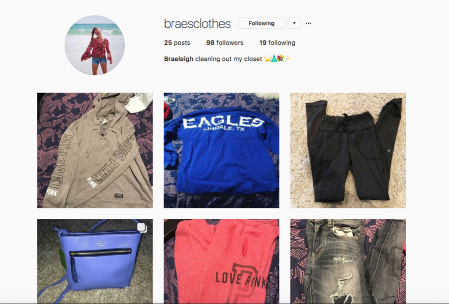 Junior Braeleigh Flickinger uses Instagram to sell her clothes. Her account is @braesclothes. 