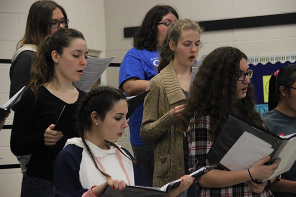 Choral students rehearse for spring concert and UIL competition. This is the choirs second year to compete in UIL.