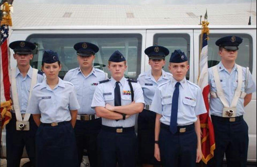 Members of Civil Air Patrol participate as color guard at the Cattle Barons Ball.