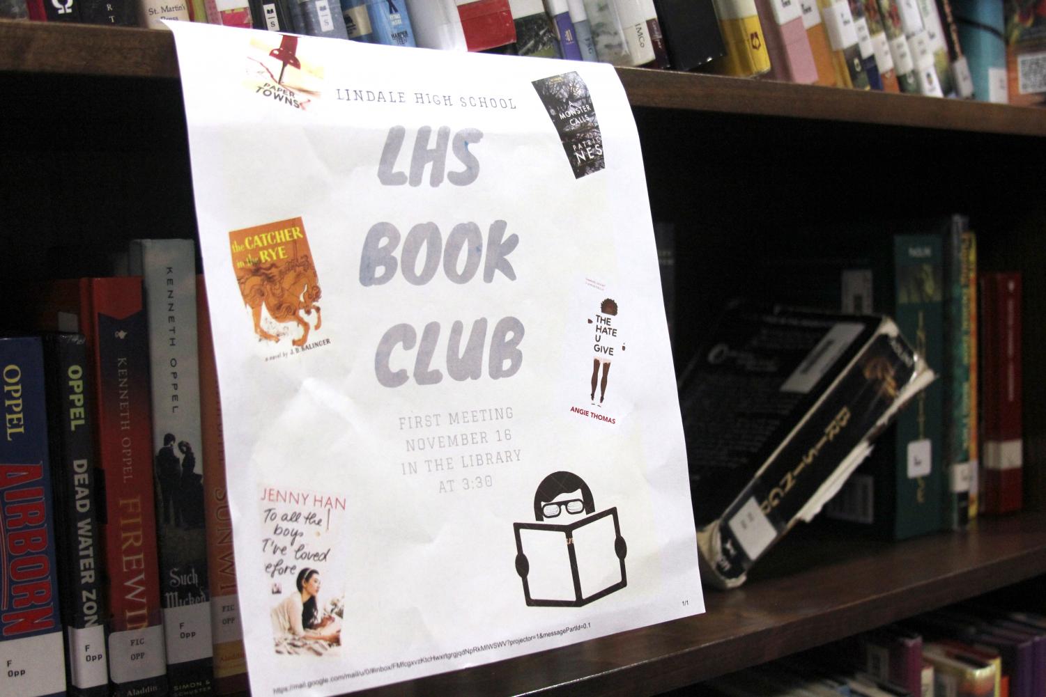 The first meeting of the book club will be November 16 in the library after school. Senior Kamryn Horton organized it along with library teacher Allison Morrow. 