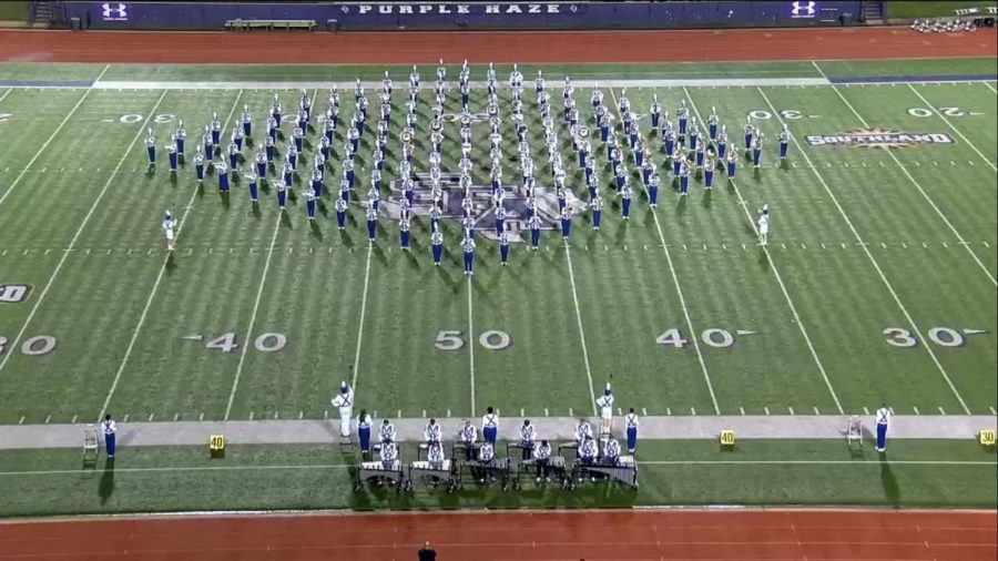 The band performance at UIL in the Stadium at Stephen F. Austin.