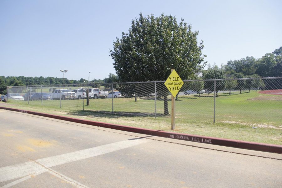 Crosswalks and pedestrian lanes have been created for students.  ALL students who walk from the parking lots, to the fields, or to the ag complex MUST stay in designated pedestrian lanes.