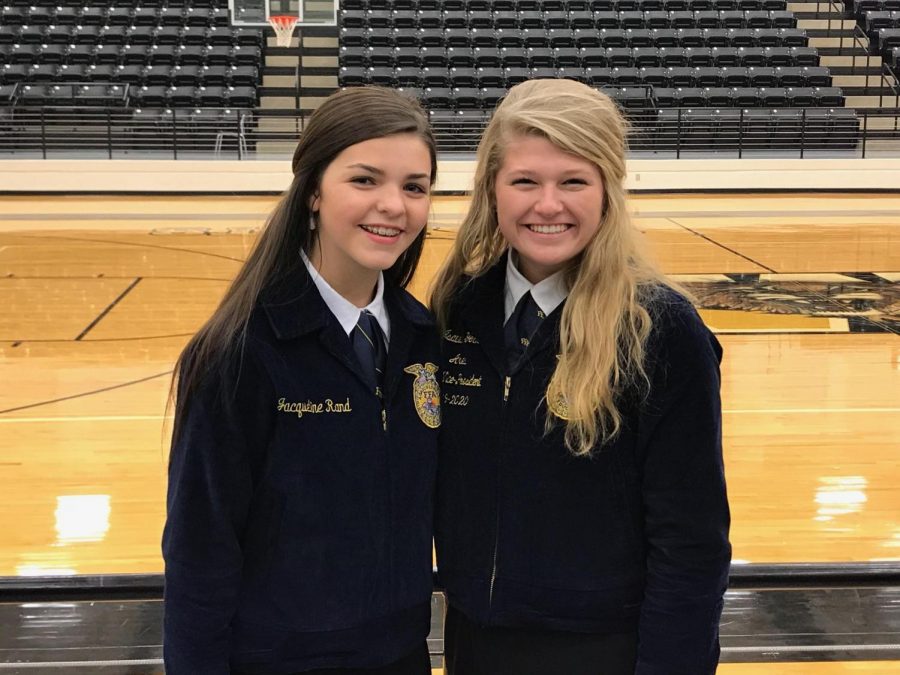 Senior Belle Yoder and Freshman Jaqueline Rand placed first today in Senior Prepared Speaking and Greenhand Speaking in the district contest. They both advance to Area in Marshall. 