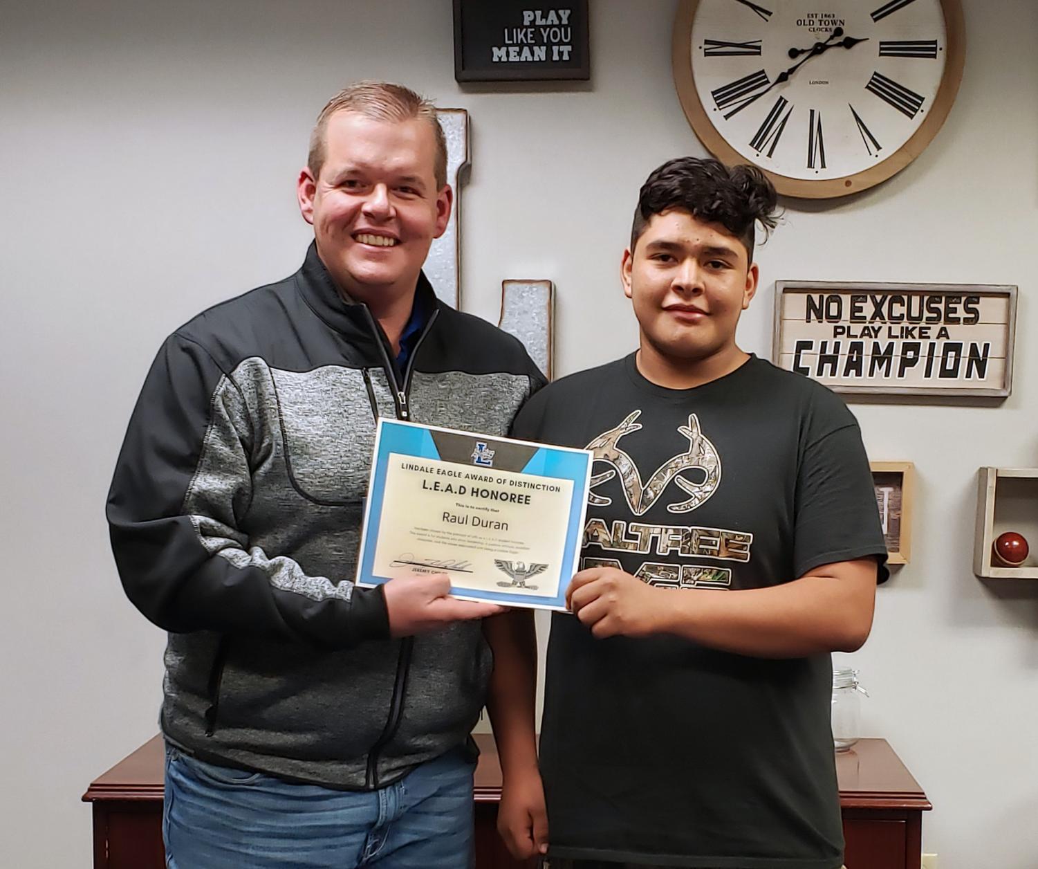 Student of the Month: Raul Duran [November]