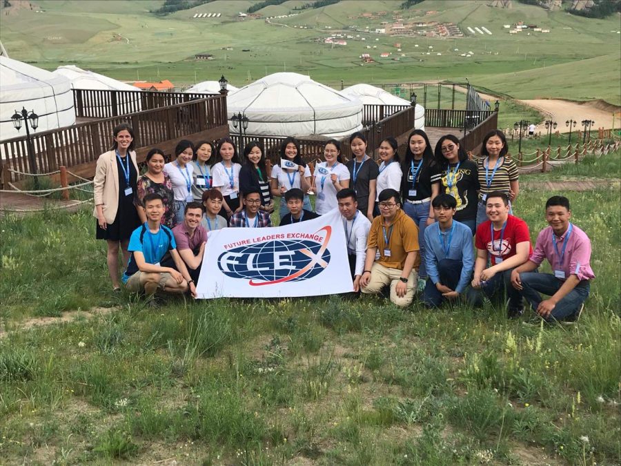 Munkhsuld Narangerel (Suldee) takes a picture with Future Leaders Exchange (FLEX). The flex program allows students to attend international schooling.