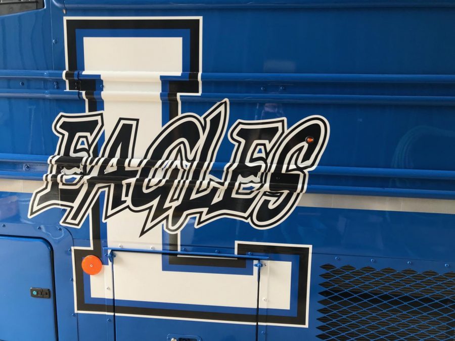 The most prominent feature of the bus is the Lindale logo. This bus will mainly be used for non-local activities.