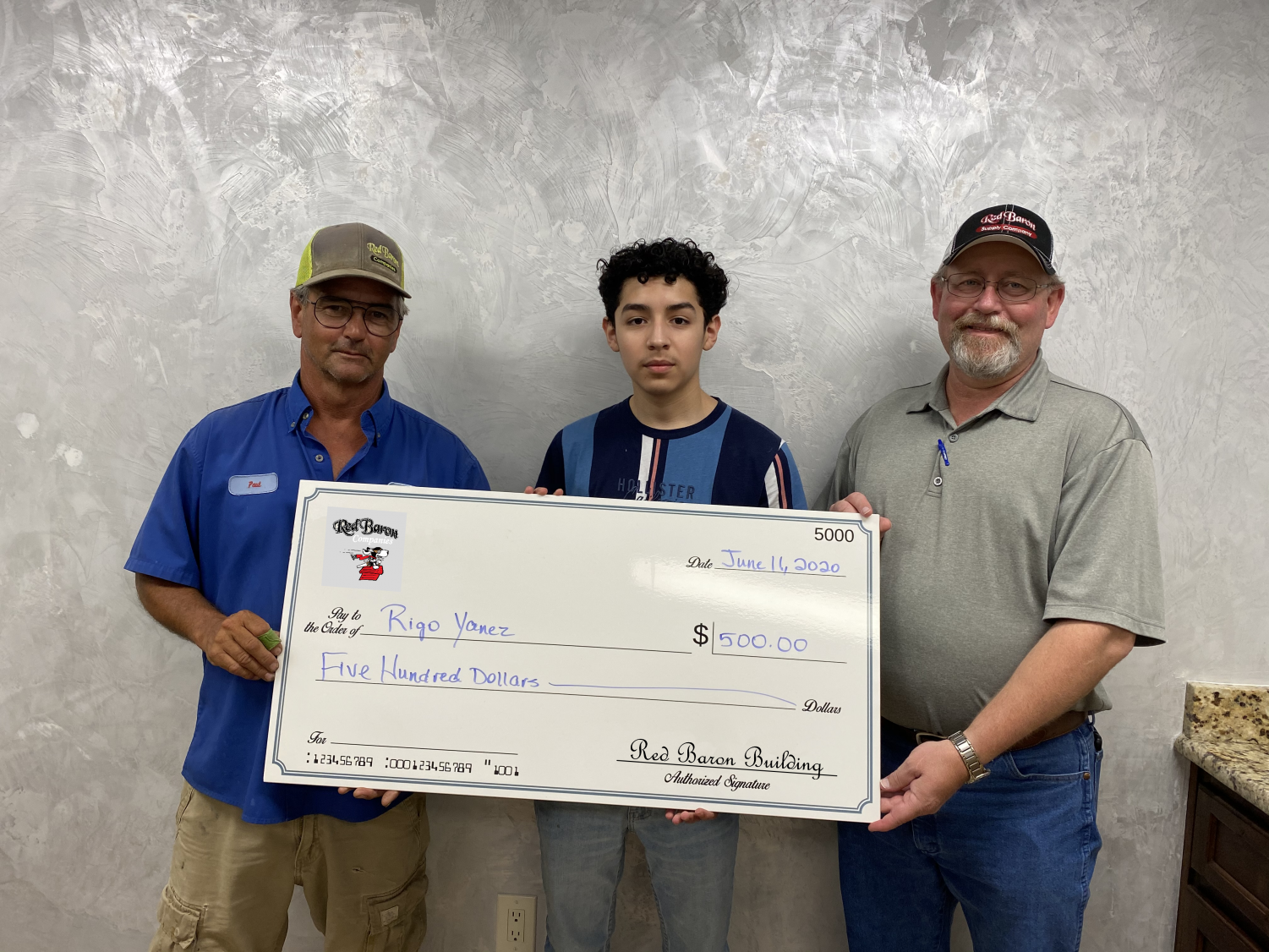 Red Baron Gives Cash Awards to CTE Students