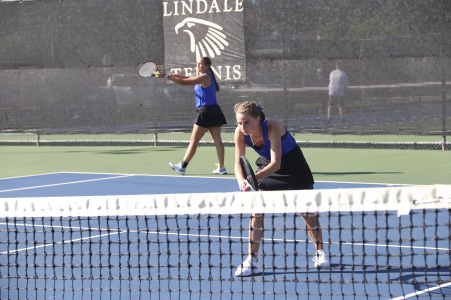 The Tennis Team practices afterschool. They won the district champtionship and are now preparing for bi-district which will be October 26. 