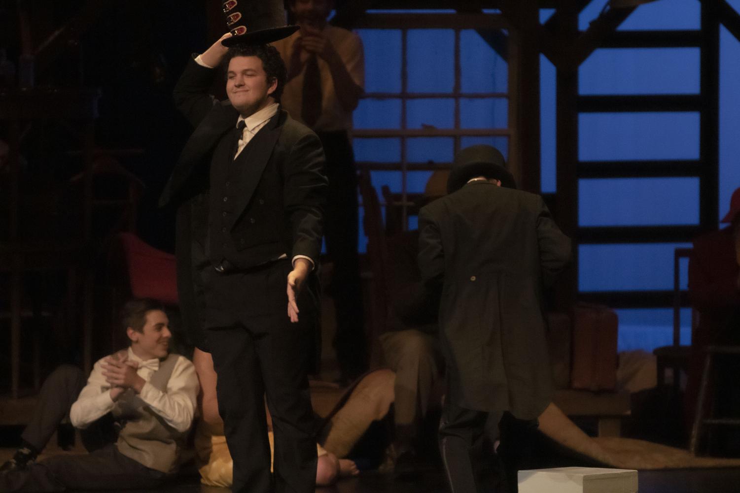 Senior Kaleb Cole performs in the fall production of 39 Steps. 
