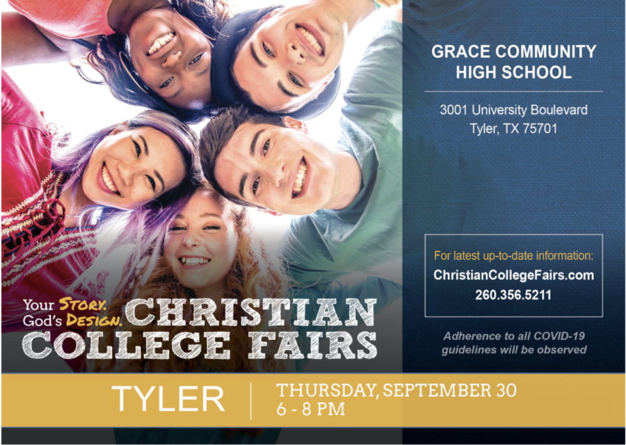 The flyer for the college fair.