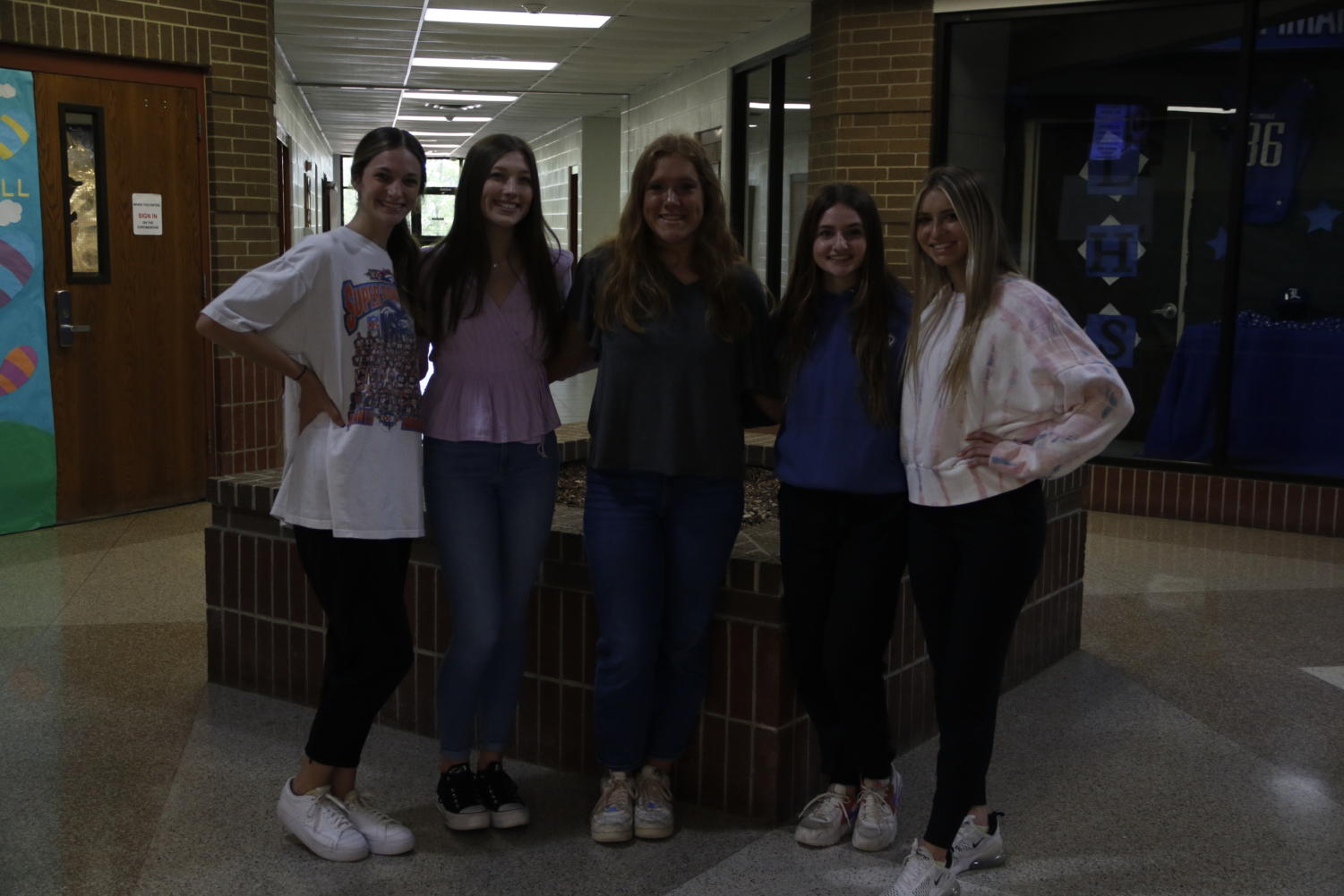 The 2022-23 dance officers pose together. I love my girls, head captain Kerrigan Pierce  said. 
