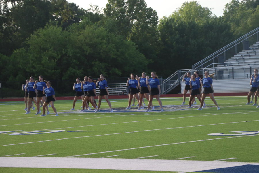 The Star Steppers perform at Meet the Eagles. This was their first performance of the season.