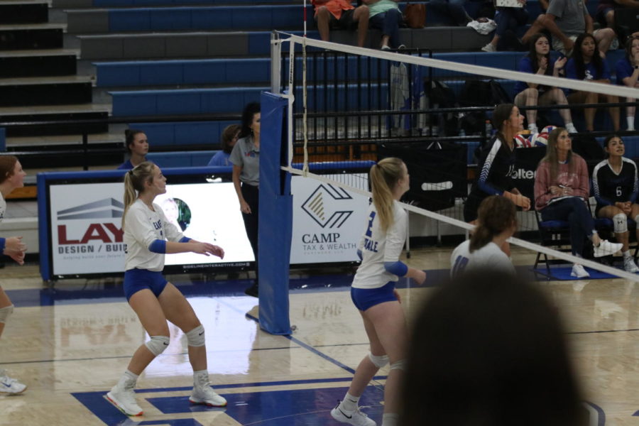 Sophmore Addison Ridge prepares to bump the ball.
