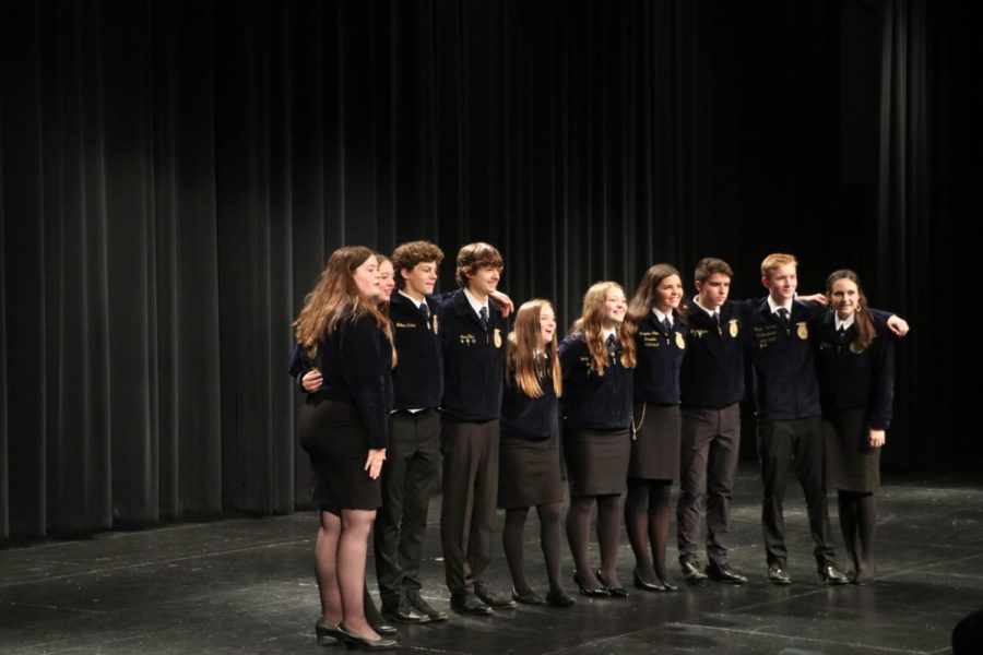 FFA members pose for a picture. They will compete at Area on Wednesday. 