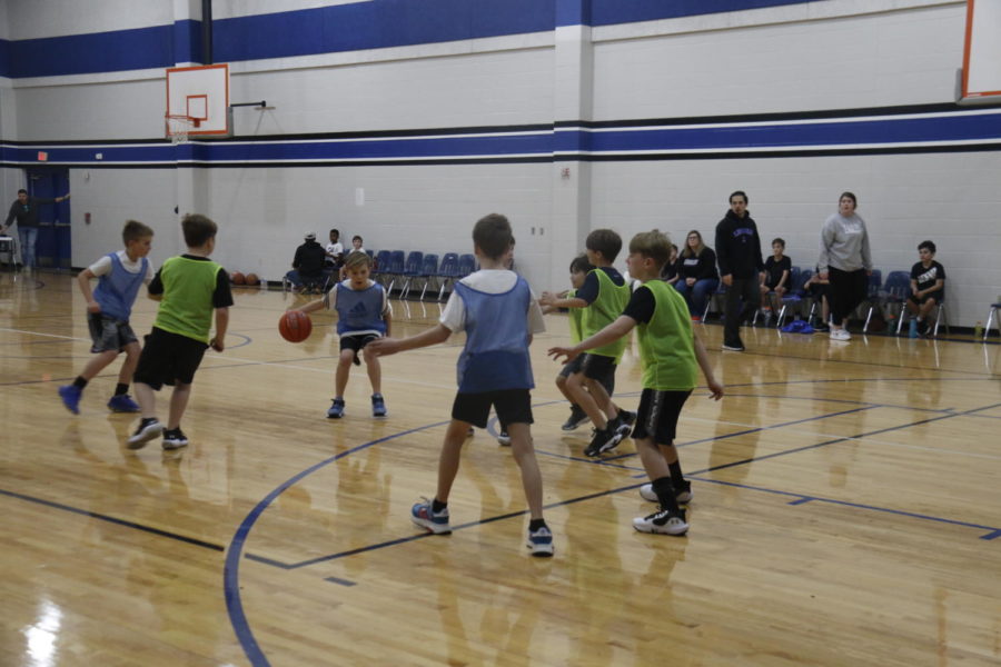 The third and fourth grade boys go against each other.