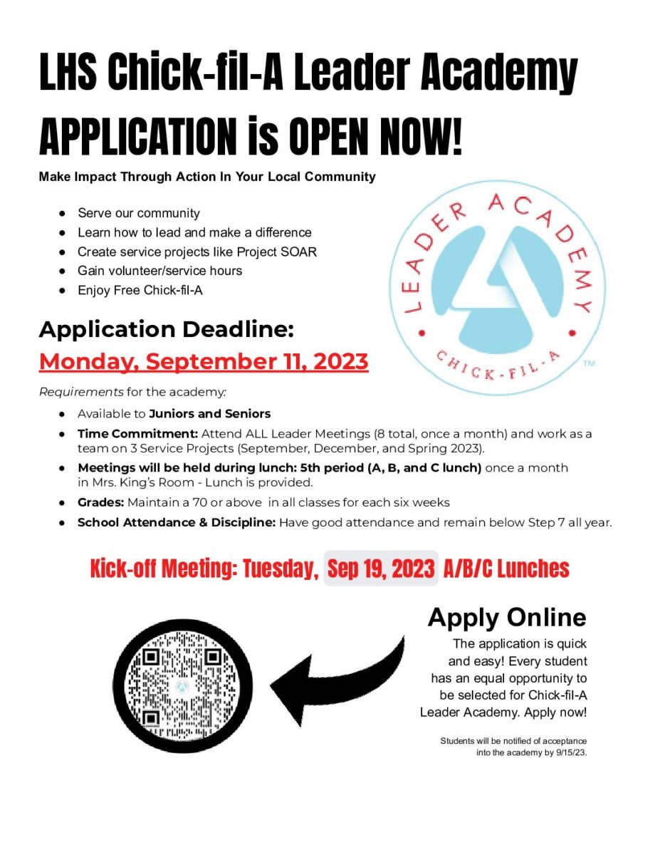 Chick-fil-A Leader Academy application poster.