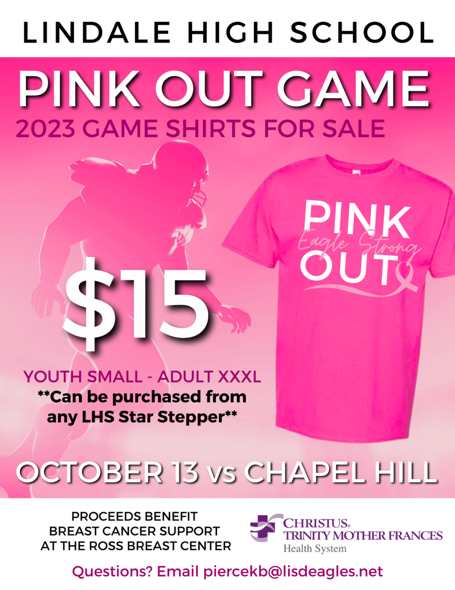 Pink out shirts on sale flyer. 
