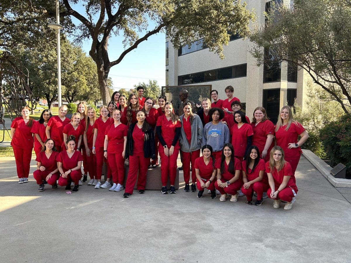 CMA students pose outside of the Southwestern Medical School. They attended two lessons over animal testing and anatomy.