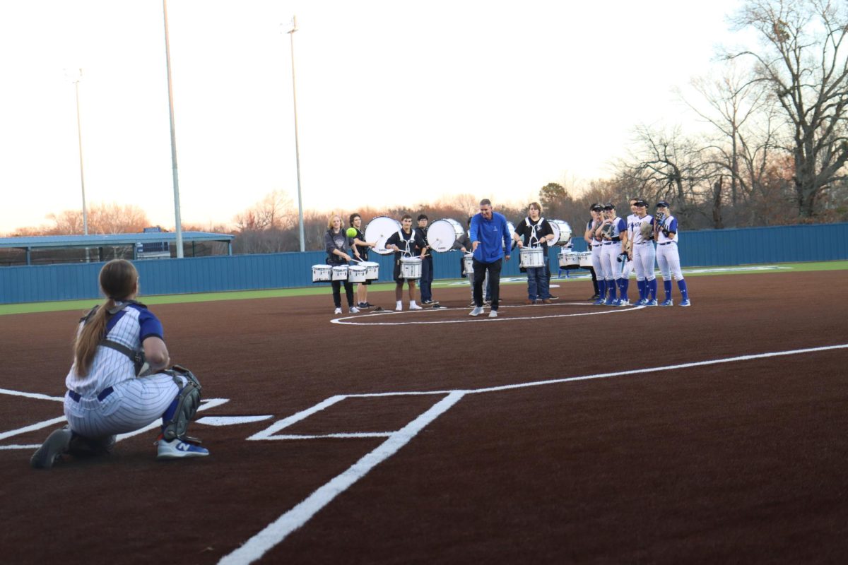 Superintendent Throws First Pitch On New Turf