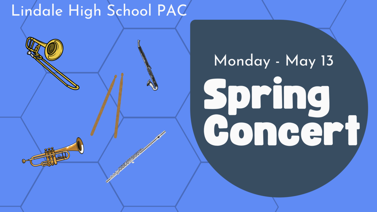 Graphic with information on the Spring Concert. 