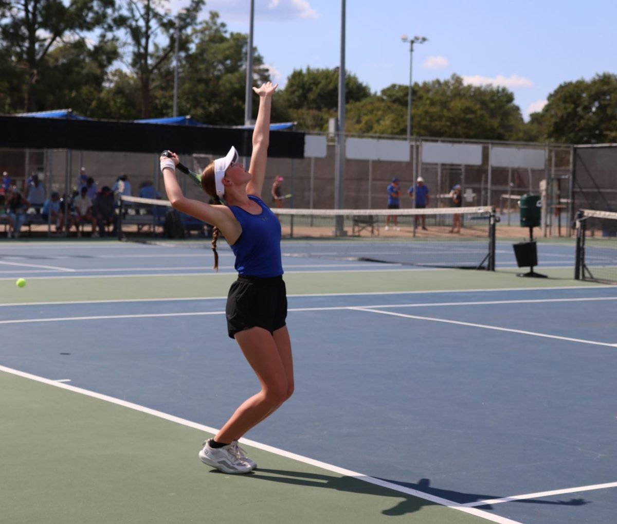 Olivia Gorman serves the tennis ball. This was at a Hallsville tournament on August 27. 